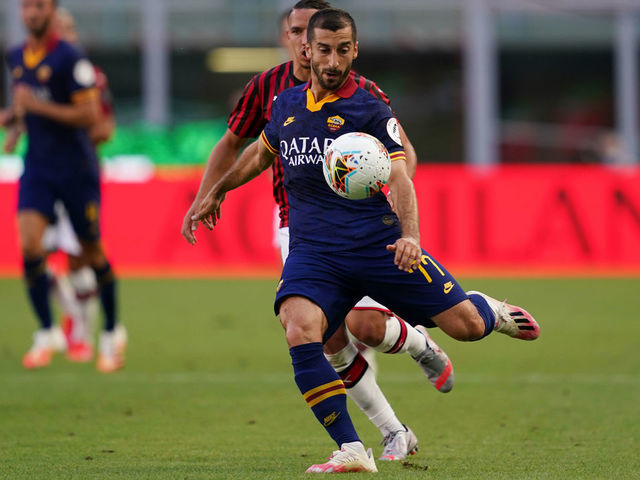 STADIO GIUSEPPE MEAZZA, MILANO, ITALY - 2020/06/28: Henrix Hamleti Mkhitaryan of As Roma in action during the Serie A match between Ac Milan and As Roma. Ac Milan wins 2-0 over As Roma.