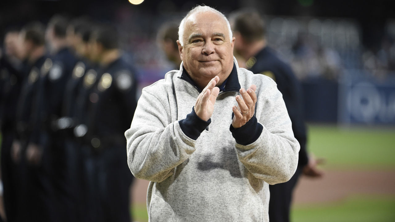 SAN DIEGO, CA - MARCH 29: Ron Fowler, Executive Chairman of the San Diego Padres, look on plays before a baseball game against the San Francisco Giants Petco Park March 29, 2019 in San Diego, California.