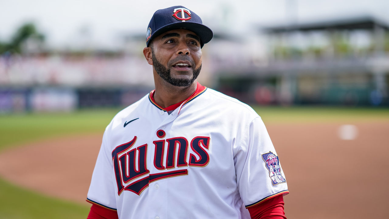FORT MYERS, FL- MARCH 09: Nelson Cruz #23 of the Minnesota Twins looks on prior to a spring training game between the Minnesota Twins and St. Louis Cardinals on March 9, 2020 at Hammond Stadium in Fort Myers, Florida.