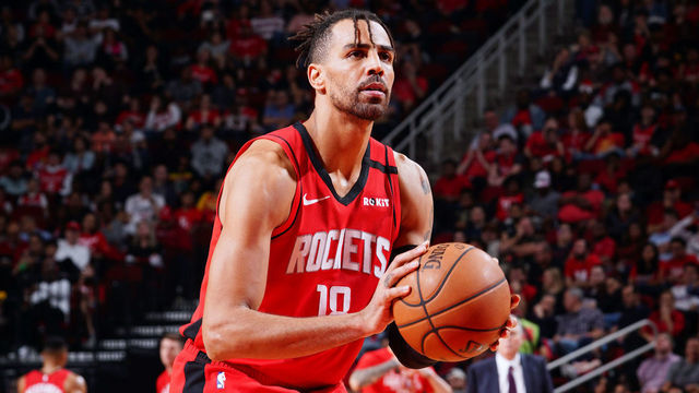 HOUSTON, TX - FEBRUARY 2: Thabo Sefolosha #18 of the Houston Rockets shoots a free throw during the game against the New Orleans Pelicans on February 2, 2020 at the Toyota Center in Houston, Texas. Mandatory Copyright Notice: Copyright 2020 NBAE