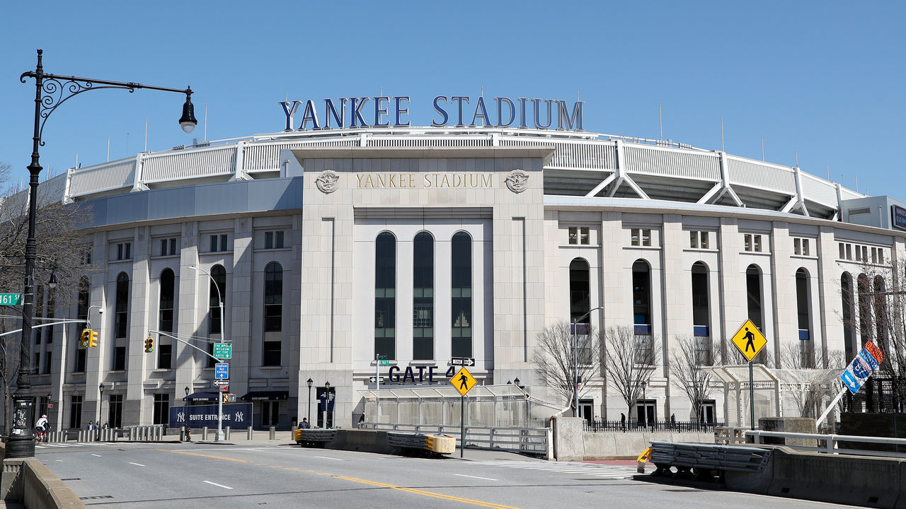 BRONX, NEW YORK - MARCH 26: Yankee Stadium is empty on the scheduled date for Opening Day March 26, 2020 in the Bronx, New York. Major League Baseball has postponed the start of its season due to the coronavirus (COVID-19) outbreak and MLB commissioner Rob Manfred recently said the league is "probably not gonna be able to" play a full 162-game regular season.