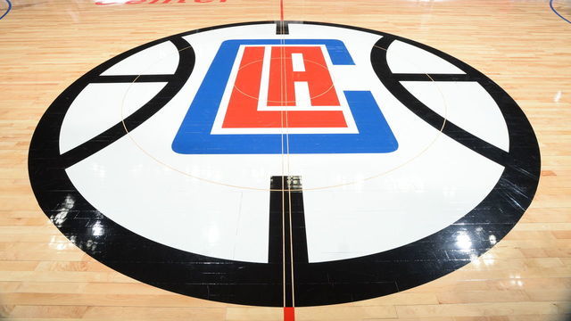 LOS ANGELES, CA - OCTOBER 20: A general view of the Los Angeles Clippers logo on the floor of the Staples Center before the game between the Golden State Warriors and Los Angeles Clippers on October 20, 2015 at STAPLES Center in Los Angeles, California. NOTE TO USER: User expressly acknowledges and agrees that, by downloading and/or using this Photograph, user is consenting to the terms and conditions of the Getty Images License Agreement. Mandatory Copyright Notice: Copyright 2015 NBAE