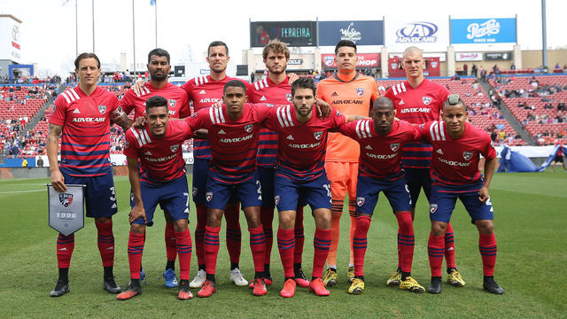 TEXAS CITY, TX - MARCH 07: Players of FC Dallas pose for photo during an MLS match between FC Dallas and Montreal Impact at Toyota Stadium on March 7, 2020 in Texas City, Texas.