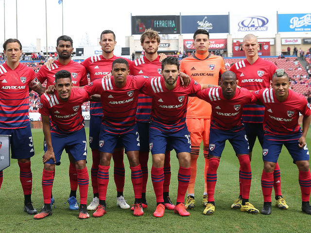 TEXAS CITY, TX - MARCH 07: Players of FC Dallas pose for photo during an MLS match between FC Dallas and Montreal Impact at Toyota Stadium on March 7, 2020 in Texas City, Texas.