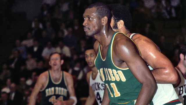 MILWAUKEE, WI - OCTOBER 27: Elvin Hayes #11 of the San Diego Rockets looks on during the game against the Milwaukee Bucks on October 27, 1970 at the Milwaukee Arena in Milwaukee, Wisconsin. NOTE TO USER: User expressly acknowledges and agrees that, by downloading and/or using this photograph, user is consenting to the terms and conditions of the Getty Images License Agreement. Mandatory Copyright Notice: Copyright 1970 NBAE