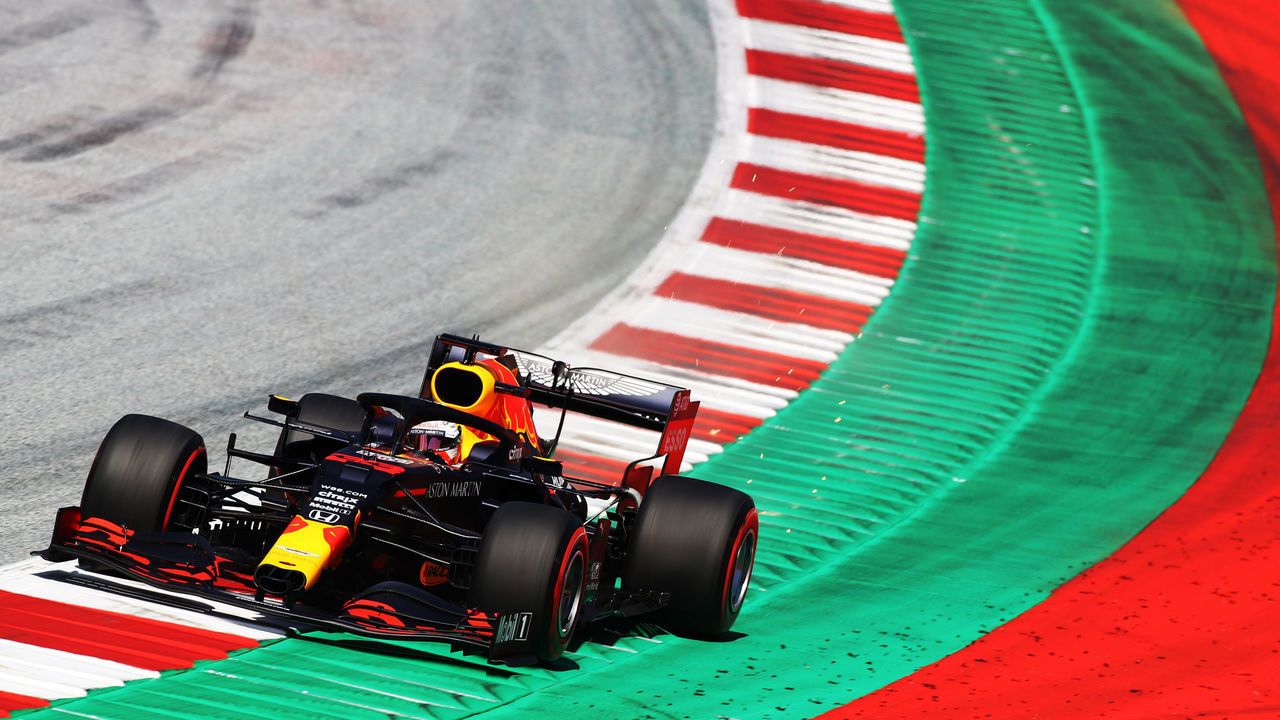 SPIELBERG, AUSTRIA - JULY 04: Max Verstappen of the Netherlands driving the (33) Aston Martin Red Bull Racing RB16 on track during qualifying for the Formula One Grand Prix of Austria at Red Bull Ring on July 04, 2020 in Spielberg, Austria.