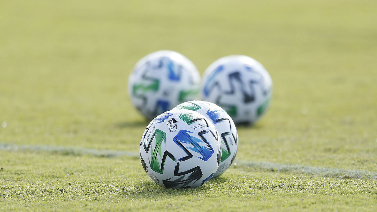 MIAMI, FLORIDA - JANUARY 23: A general view of soccer balls during the Inter Miami CF training session at Barry University on January 23, 2020 in Miami, Florida.