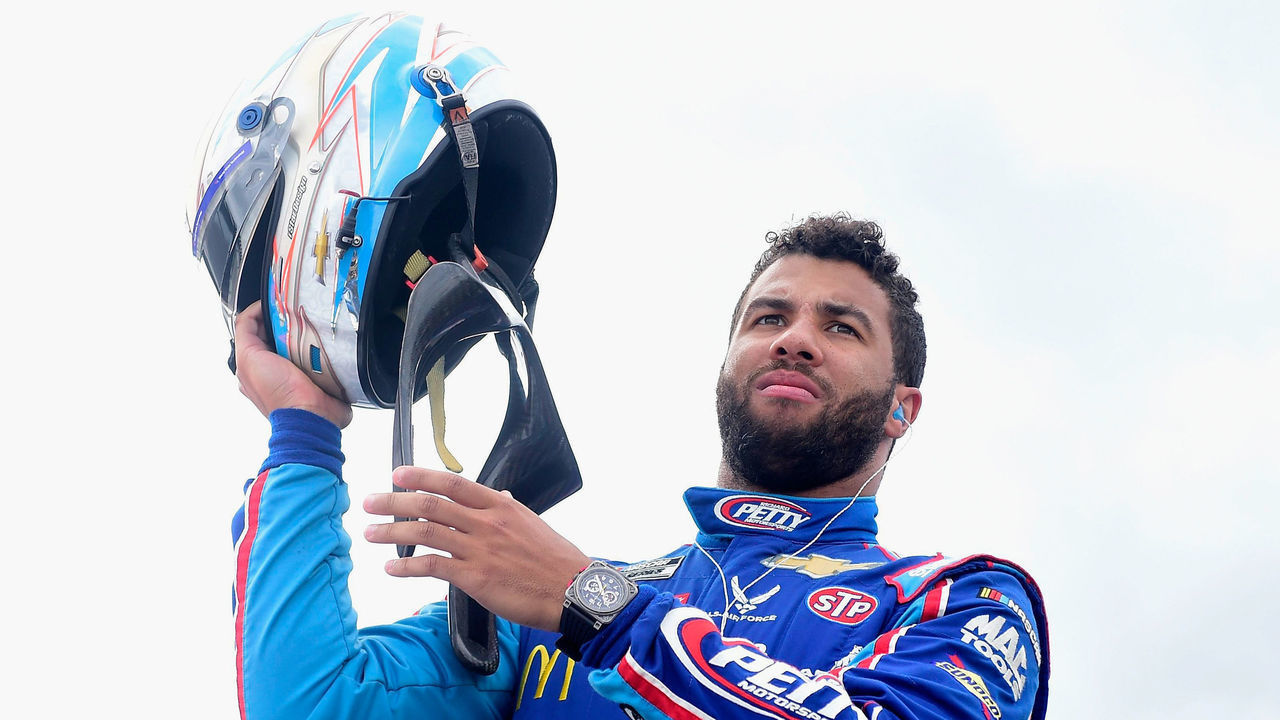LONG POND, PENNSYLVANIA - JUNE 27: Bubba Wallace, driver of the #43 Victory Junction Chevrolet, prepares for the NASCAR Cup Series Pocono Organics 325 in partnership with Rodale Institute at Pocono Raceway on June 27, 2020 in Long Pond, Pennsylvania.