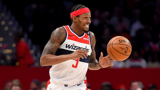 WASHINGTON, DC - MARCH 06: Bradley Beal #3 of the Washington Wizards dribbles against the Atlanta Hawks during the second half at Capital One Arena on March 06, 2020 in Washington, DC.
