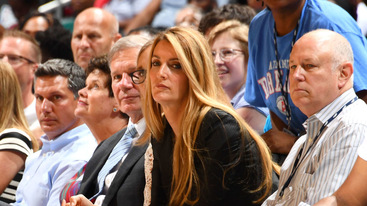 ATLANTA, GA - AUGUST 20: Co-Owner & Co-Chairman of the Atlanta Dream, Kelly Loeffler looks on during the game against the Chicago Sky on August 20, 2019 at the State Farm Arena in Atlanta, Georgia. Mandatory Copyright Notice: Copyright 2019 NBAE