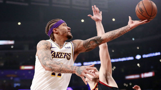 LOS ANGELES, CA - JANUARY 13: Michael Beasley #11 of the Los Angeles Lakers shoots the ball against the Cleveland Cavaliers on January 13, 2019 at STAPLES Center in Los Angeles, California. NOTE TO USER: User expressly acknowledges and agrees that, by downloading and/or using this Photograph, user is consenting to the terms and conditions of the Getty Images License Agreement. Mandatory Copyright Notice: Copyright 2019 NBAE