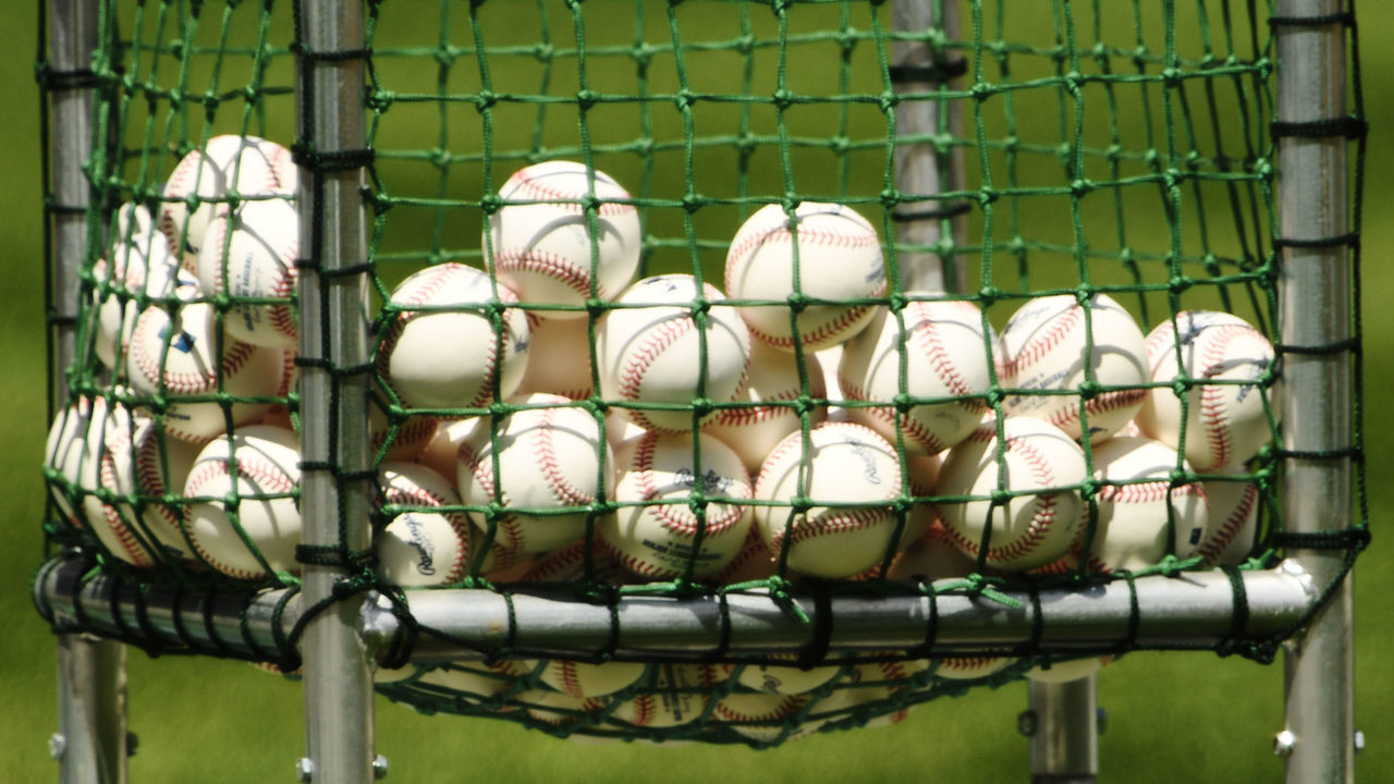 DENVER, COLORADO - JULY 7: Baseballs are ready for batting practice as the Rockies workout during summer camp at Coors Field on July 7, 2020 in Denver, Colorado.