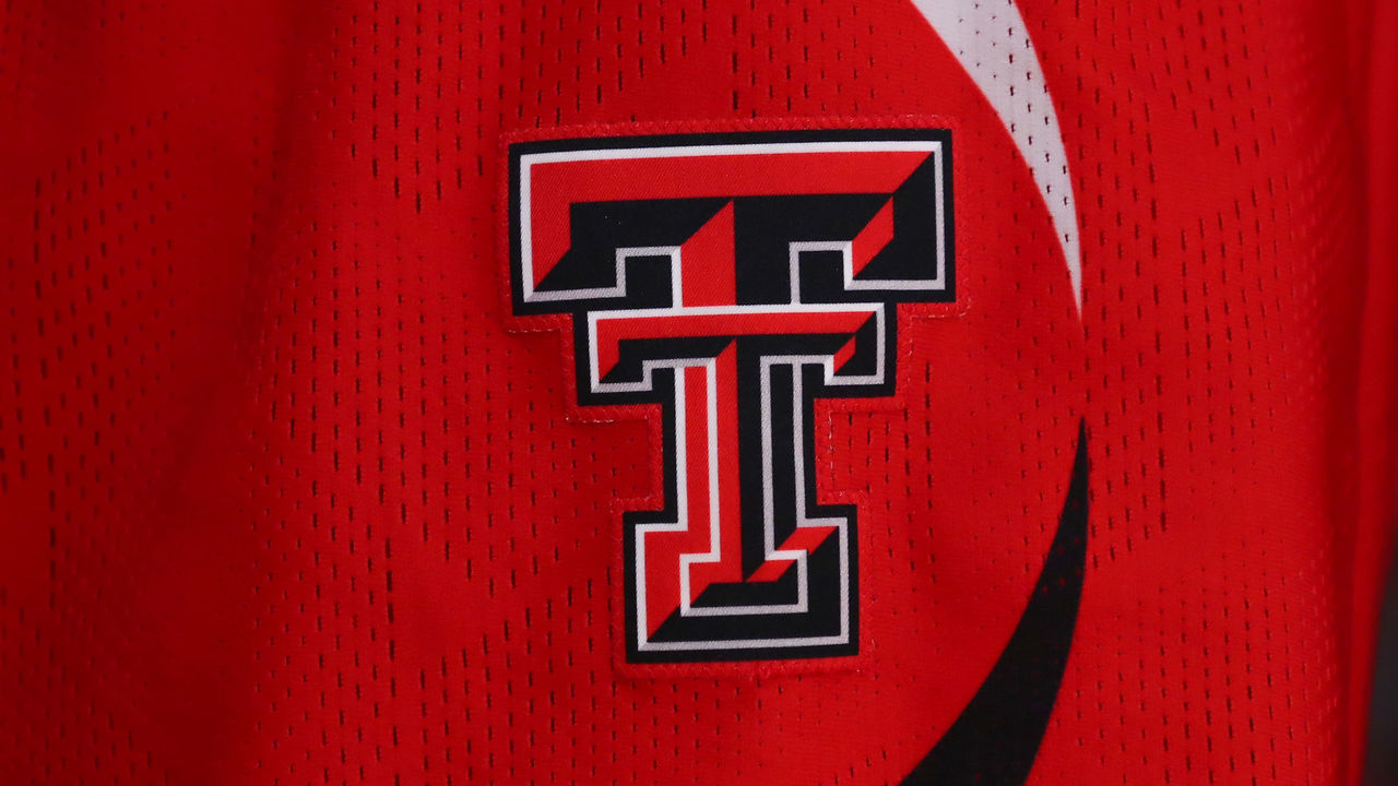 NEW YORK, NY - DECEMBER 10: A general view of the Texas Tech Red Raiders uniform logo during the second half of the Jimmy V Classic college basketball game between the Louisville Cardinals and the Texas Tech Red Raiders on December 10, 2019 at Madison Square Garden in New York, NY.