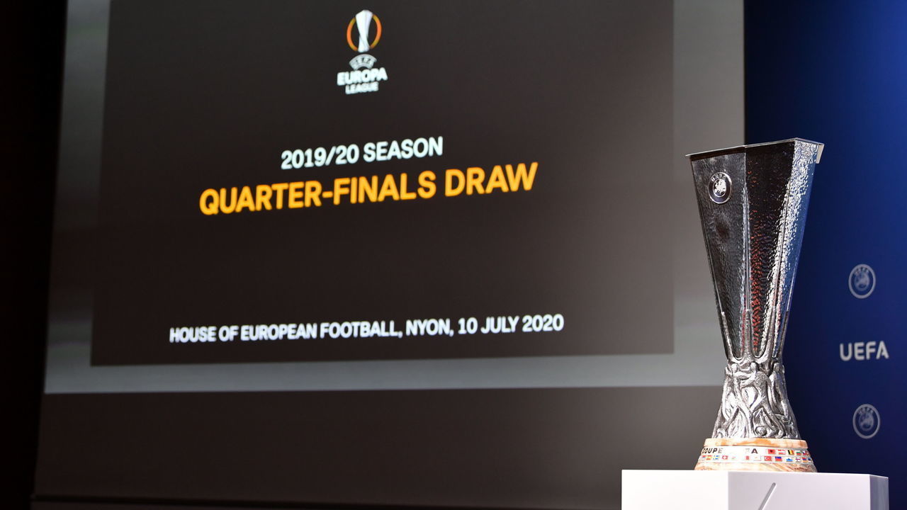 NYON, SWITZERLAND - JULY 10: In this handout image provided by UEFA, a general view prior to the UEFA Europa League 2019/20 Quarter-final, Semi-final and Final draw at the UEFA headquarters, The House of European Football on July 10, 2020 in Nyon, Switzerland.