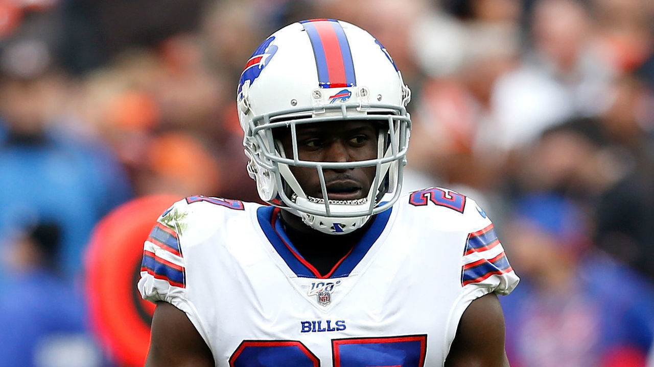 CLEVELAND, OH - NOVEMBER 10: Tre"u2019Davious White #27 of the Buffalo Bills lines up for a play during the game against the Cleveland Browns at FirstEnergy Stadium on November 10, 2019 in Cleveland, Ohio.