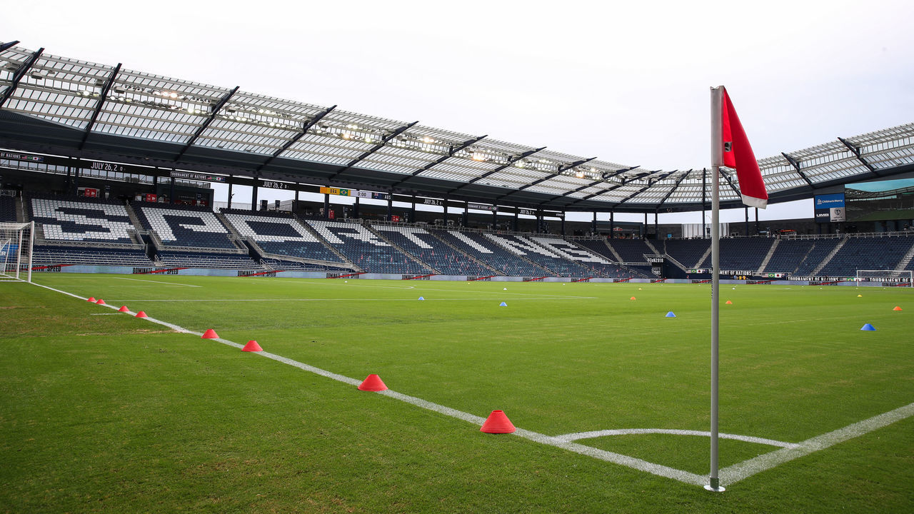 KANSAS CITY, KS - JULY 26: A general view of Children's Mercy Park, home stadium of Sporting Kansas City prior to the 2018 Tournament Of Nations women match between Australia and Brazil at Children's Mercy Park on July 26, 2018 in Kansas City, Kansas.