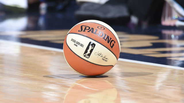 UNCASVILLE, CT - AUGUST 1: Generic image of WNBA basketball during game between New York Liberty and Connecticut Sun on August 1, 2018 at the Mohegan Sun Arena in Uncasville, Connecticut. NOTE TO USER: User expressly acknowledges and agrees that, by downloading and/or using this Photograph, user is consenting to the terms and conditions of the Getty Images License Agreement. Mandatory Copyright Notice: Copyright 2018 NBAE