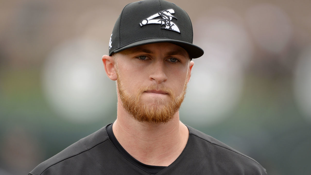 GLENDALE, ARIZONA - MARCH 10: Michael Kopech #34 of the Chicago White Sox looks on against the Texas Rangers on March 10, 2020 at Camelback Ranch in Glendale Arizona.