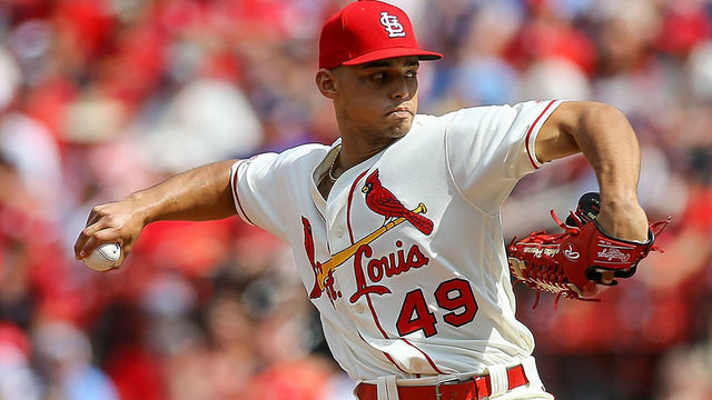 ST. LOUIS, MO - JUNE 22: Jordan Hicks #49 of the St. Louis Cardinals pitches during the eighth inning against the Los Angeles Angels of Anaheim at Busch Stadium on June 22, 2019 in St. Louis, Missouri.