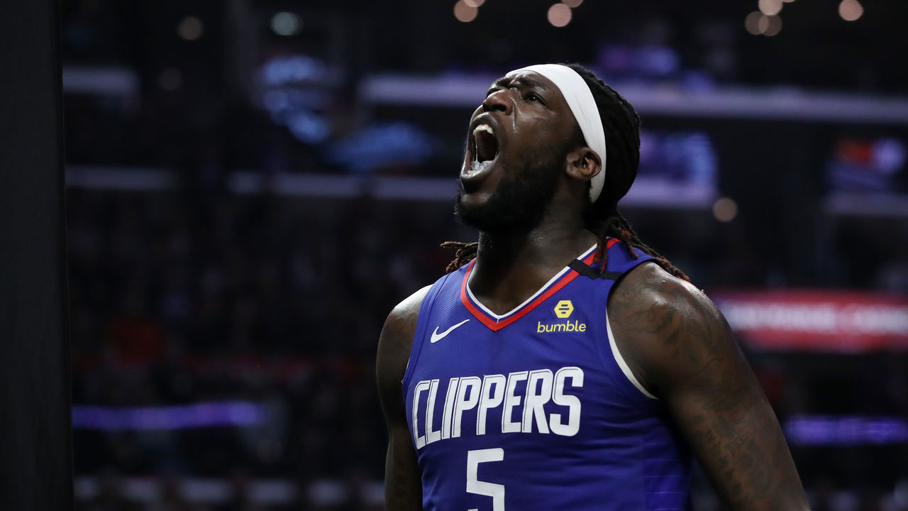 LOS ANGELES, CALIFORNIA - FEBRUARY 22: Montrezl Harrell #5 of the LA Clippers reacts during the fourth quarter in a game against the Sacramento Kings at Staples Center on February 22, 2020 in Los Angeles, California. The Kings won 112-103.