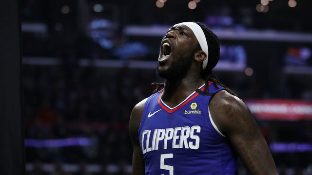 LOS ANGELES, CALIFORNIA - FEBRUARY 22: Montrezl Harrell #5 of the LA Clippers reacts during the fourth quarter in a game against the Sacramento Kings at Staples Center on February 22, 2020 in Los Angeles, California. The Kings won 112-103.