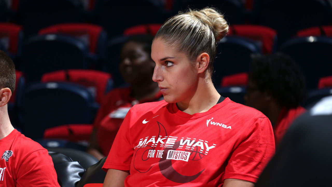 UNCASVILLE, CT - OCTOBER 10: Elena Delle Donne #11 of Washington Mystics looks on before the game against the Connecticut Sun during Game Five of the 2019 WNBA Finals on October 10, 2019 at the Mohegan Sun Arena in Uncasville, Connecticut. Mandatory Copyright Notice: Copyright 2019 NBAE