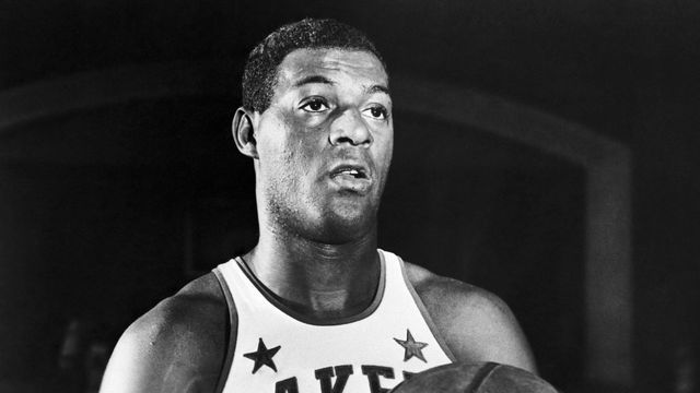 Portrait of Minnesota Lakers' Elgin Baylor.