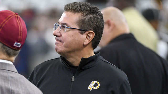 ARLINGTON, TX - DECEMBER 29: Washington Redskins owner Daniel Snyder watches his team warm up prior to action against the Dallas Cowboys at AT&T Stadium.
