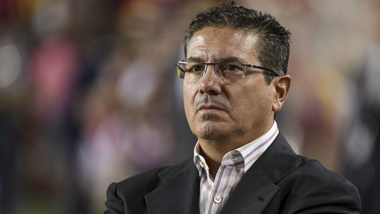 LANDOVER, MD - SEPTEMBER 23: Redskins owner Daniel Snyder on the sideline before a Monday Night Football game against the Chicago Bears at FedEx Field.