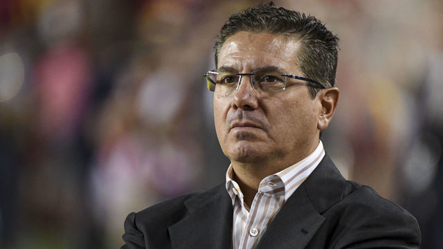LANDOVER, MD - SEPTEMBER 23: Redskins owner Daniel Snyder on the sideline before a Monday Night Football game against the Chicago Bears at FedEx Field.