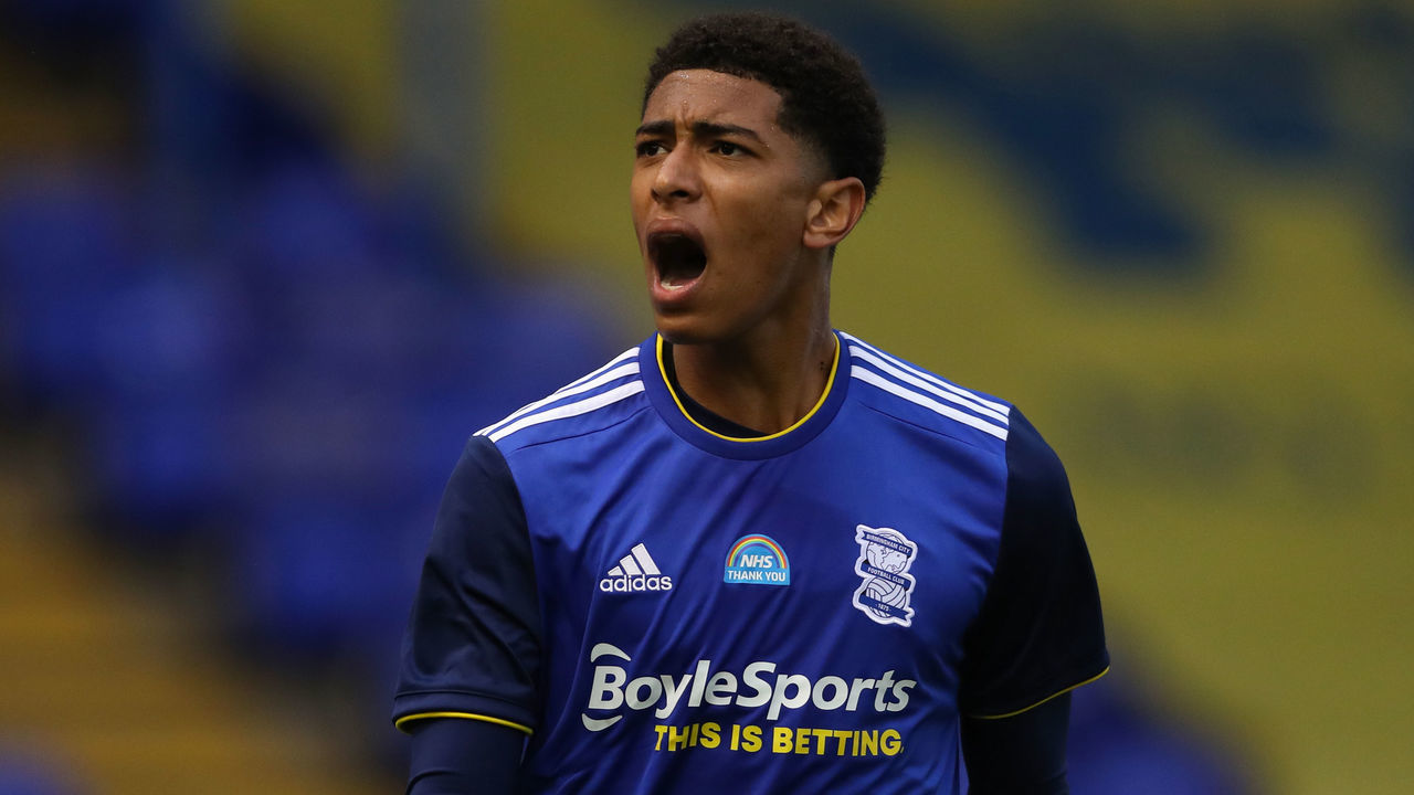 BIRMINGHAM, ENGLAND - JULY 15: Jude Bellingham of Birmingham City during the Sky Bet Championship match between Birmingham City and Charlton Athletic at St Andrew's Trillion Trophy Stadium on July 15, 2020 in Birmingham, England.