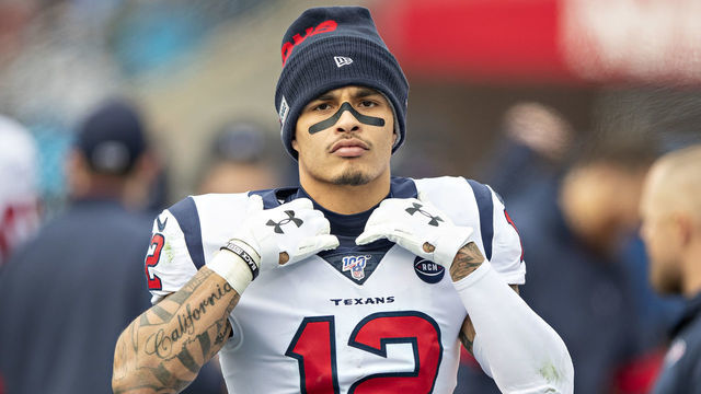 NASHVILLE, TN - DECEMBER 15: Kenny Stills #12 of the Houston Texans on the sidelines during a game against the Tennessee Titans at Nissan Stadium on December 15, 2019 in Nashville, Tennessee. The Texans defeated the Titans 24-21.