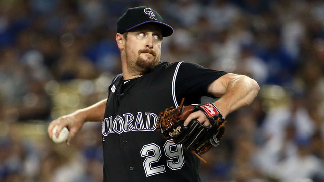 LOS ANGELES, CA - SEPTEMBER 03: Colorado Rockies Pitcher Bryan Shaw (29) pitches during a MLB game between the Colorado Rockies and the Los Angeles Dodgers on September 3, 2019 at Dodger Stadium in Los Angeles, CA.