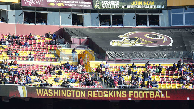 LANDOVER, MD - DECEMBER 22: A general view as fans sit in the stands during the first half of a game between the New York Giants and Washington Redskins at FedExField on December 22, 2019 in Landover, Maryland.