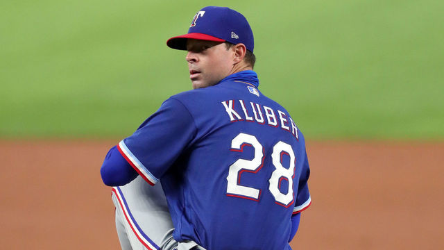 ARLINGTON, TEXAS - JULY 09: Corey Kluber #28 of the Texas Rangers pitches during an intrasquad game during Major League Baseball summer workouts at Globe Life Field on July 09, 2020 in Arlington, Texas.