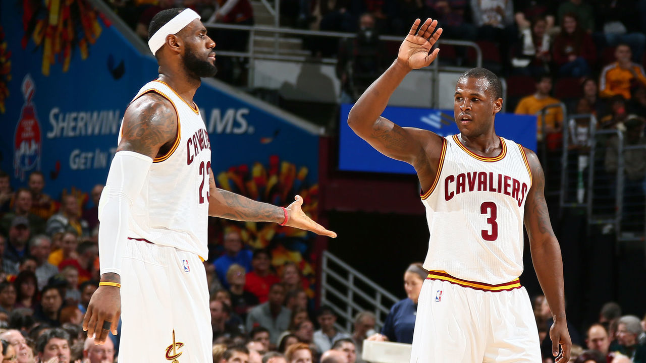 CLEVELAND, OH - DECEMBER 23: Dion Waiters #3 and LeBron James #23 of the Cleveland Cavaliers celebrate during the game against the Minnesota Timberwolves on December 23, 2014 at Quicken Loans Arena in Cleveland, Ohio. Mandatory Copyright Notice: Copyright 2014 NBAE