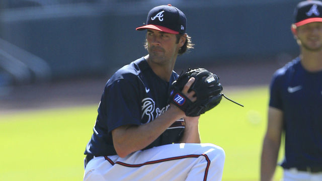 ATLANTA, GA - JULY 04: Cole Hamels during Day 2 of the Summer Camp Workouts on July 4, 2020 at Truist Park in Atlanta, GA.