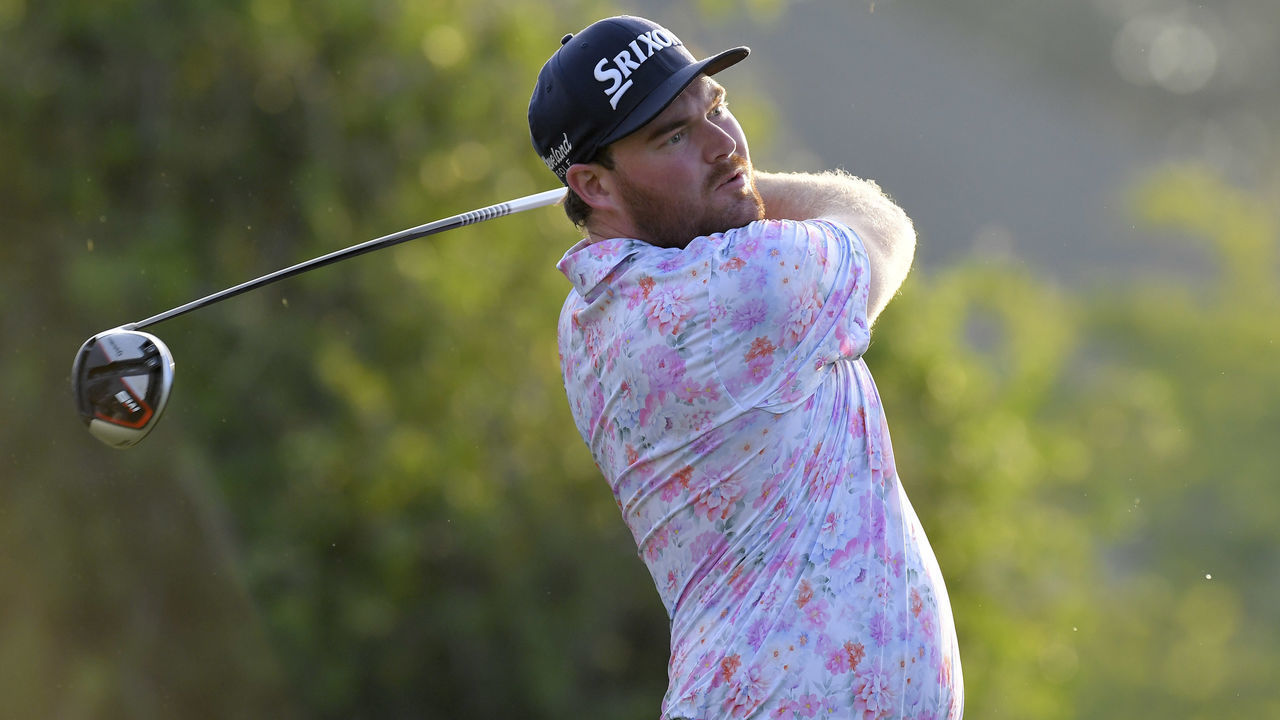 PONTE VEDRA BEACH, FLORIDA - JUNE 11: Grayson Murray plays a tee shot on the first hole during the first round at the Korn Ferry Tour's Korn Ferry Challenge at TPC Sawgrass at Dyes Valley Course on June 11, 2020 in Ponte Vedra Beach, Florida.
