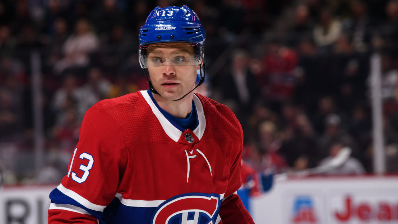 MONTREAL, QC - FEBRUARY 25: Max Domi (13) of the Montreal Canadiens looks on during the first period period of the NHL game between the Vancouver Canucks and the Montreal Canadiens on February 25, 2020, at the Bell Centre in Montreal, QC