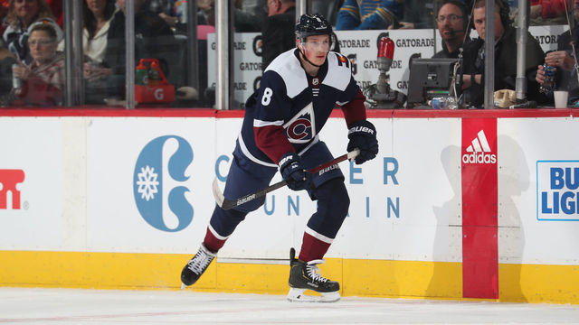 DENVER, COLORADO - JANUARY 18: Cale Makar #8 of the Colorado Avalanche skates against the St Louis Blues at Pepsi Center on January 18, 2020 in Denver, Colorado. The Avalanche defeated the Blues 5-3.