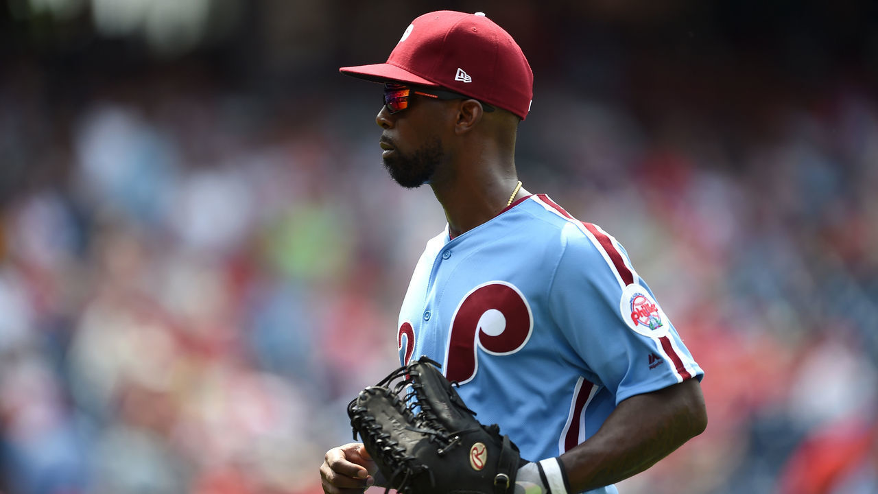 PHILADELPHIA, PA - MAY 30: Andrew McCutchen #22 of the Philadelphia Phillies runs in from the outfield during the game against the St. Louis Cardinals at Citizens Bank Park on May 30, 2019 in Philadelphia, Pennsylvania.