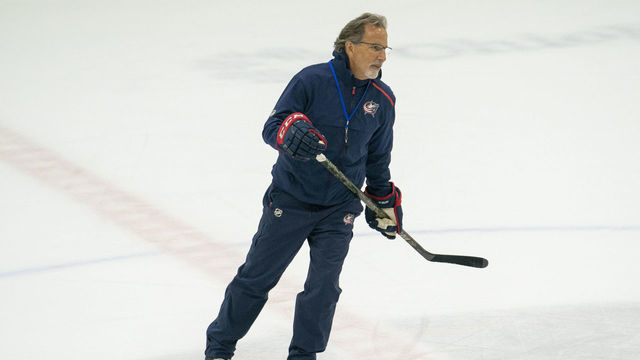 COLUMBUS, OH - JULY 15: Columbus Blue Jackets Head Coach John Tortorella skating during training camp on July 15, 2020, at the OhioHealth Ice Haus in Columbus, Ohio.