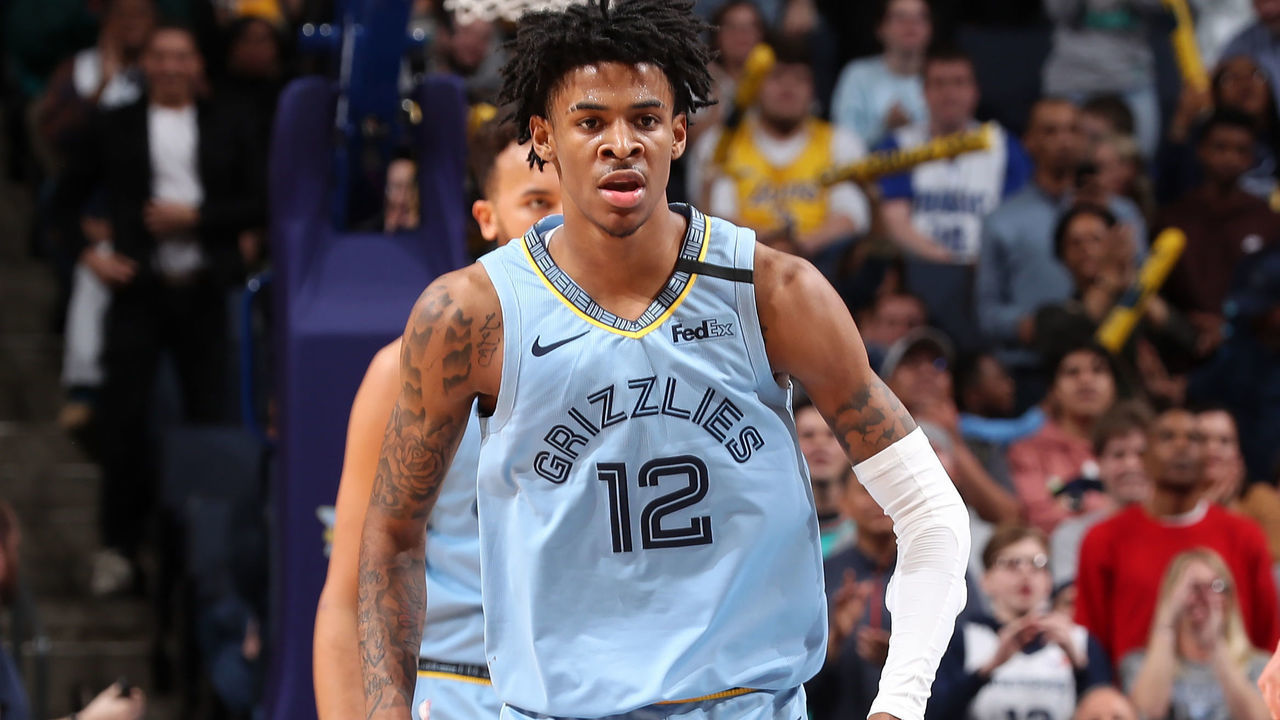 MEMPHIS, TN - MARCH 10: Ja Morant #12 of the Memphis Grizzlies reacts to a play against the Orlando Magic on March 10, 2020 at FedExForum in Memphis, Tennessee. Mandatory Copyright Notice: Copyright 2020 NBAE