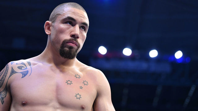 MELBOURNE, AUSTRALIA - OCTOBER 06: Robert Whittaker of New Zealand prepares to fight Israel Adesanya in their UFC middleweight championship fight during the UFC 243 event at Marvel Stadium on October 06, 2019 in Melbourne, Australia.