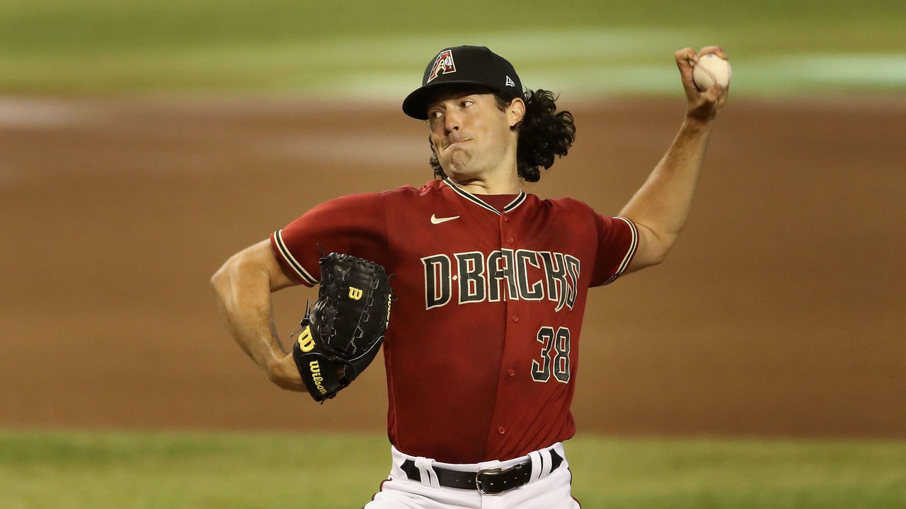PHOENIX, ARIZONA - JULY 05: Pitcher Robbie Ray #38 of the Arizona Diamondbacks throws a pitch as he participates in summer workouts ahead of the abbreviated MLB season at Chase Field on July 05, 2020 in Phoenix, Arizona. The 2020 season, which has been postponed since March due to the COVID-19 pandemic, is set to start later this month.