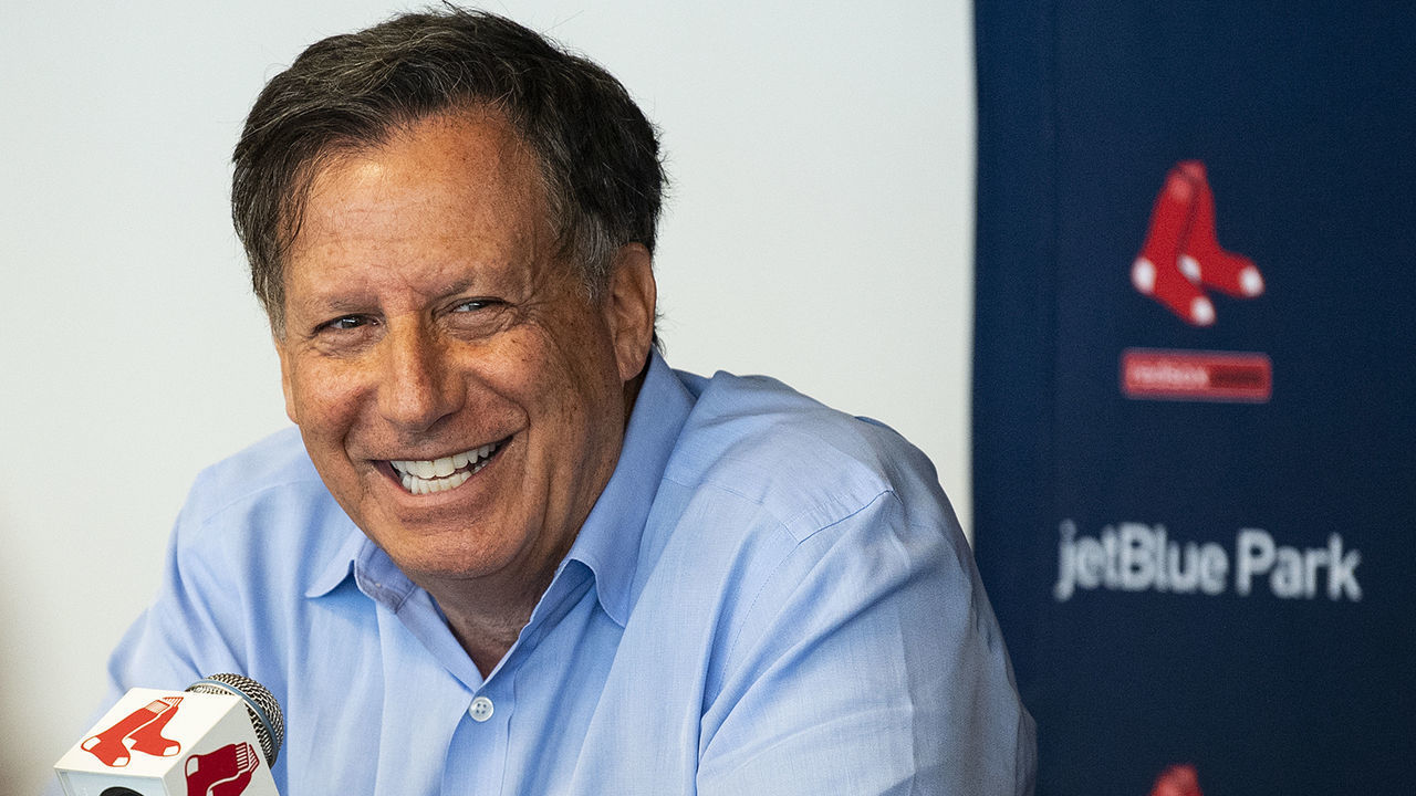 FT. MYERS, FL - FEBRUARY 17: Chairman Tom Werner of the Boston Red Sox speaks to the media during a press conference during a team workout on February 17, 2020 at jetBlue Park at Fenway South in Fort Myers, Florida.