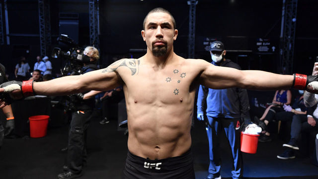 ABU DHABI, UNITED ARAB EMIRATES - JULY 26: Robert Whittaker of New Zealand prepares to fight Darren Till of England in their middleweight fight during the UFC Fight Night event inside Flash Forum on UFC Fight Island on July 26, 2020 in Yas Island, Abu Dhabi, United Arab Emirates.