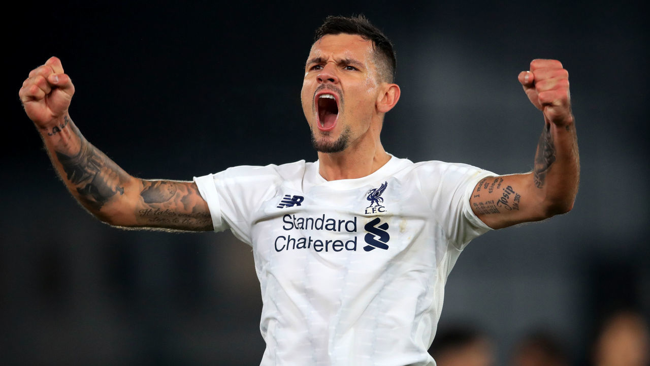Liverpool's Dejan Lovren celebrates after the final whistle during the Premier League match at Selhurst Park, London.