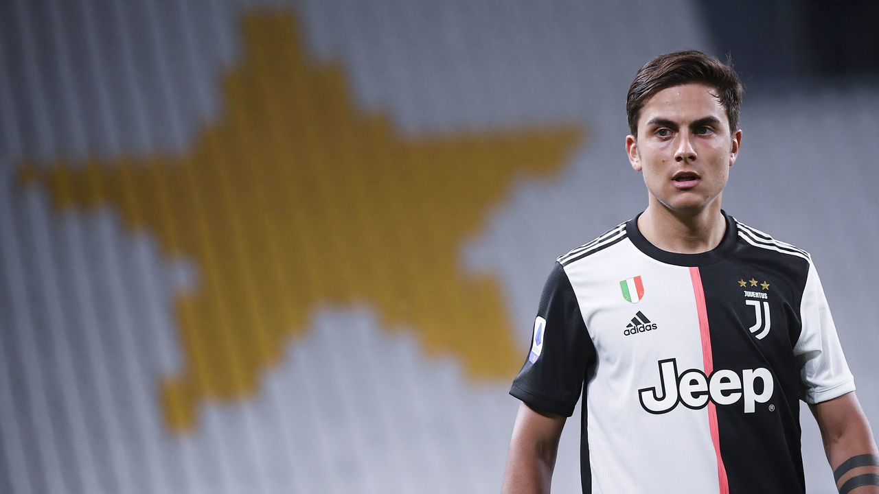 TURIN, June 26, 2020 -- FC Juventus' Paulo Dybala reacts during a Serie A football match between FC Juventus and Lecce in Turin, Italy, June 26, 2020.