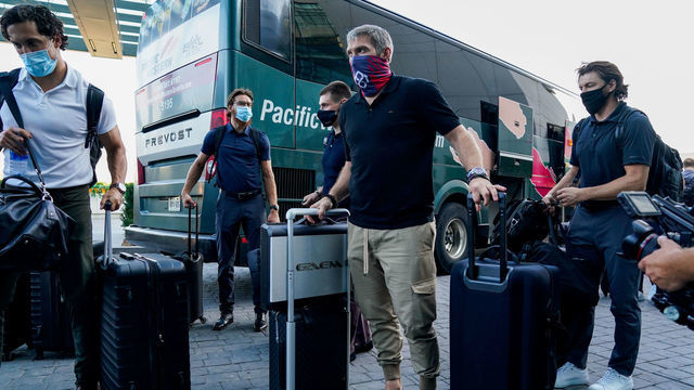 TORONTO, ONTARIO - JULY 26: Alex Ovechkin #8 of the Washington Capitals arrives at Hotel X prior to the 2020 NHL Stanley Cup Playoffs on July 26, 2020 in Toronto, Ontario.